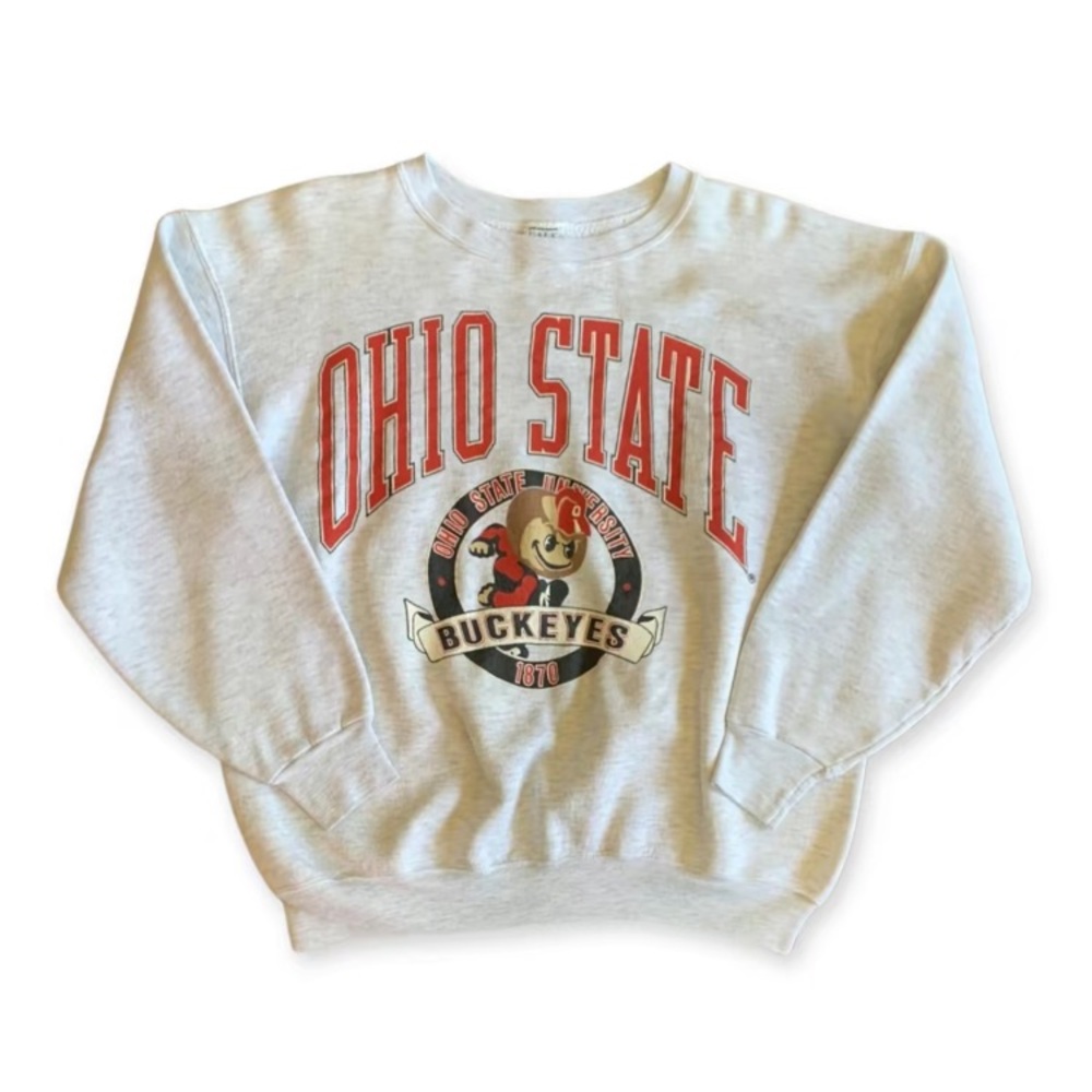 Ohio State Buckeyes Grey Vintage Crewneck Sweatshirt